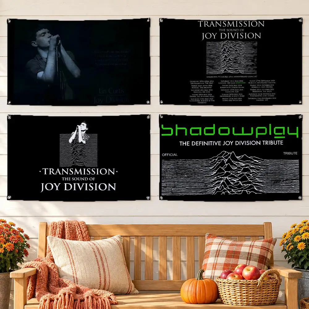Band Joy Division Cartoon Flags No Hem Banner Anti Fade Washable Home Wall Decor Multi Sizes