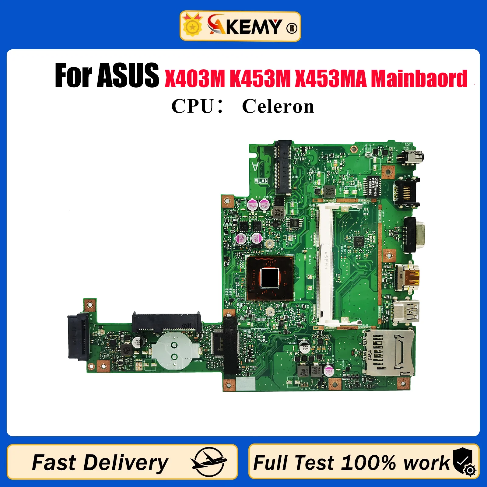 

Материнская плата для ноутбука X453MA для ASUS VivoBook X453M X403M K453M X453MA, материнская плата для ноутбука с процессором Celeron, 100% тестирование, ОК, быстрая доставка