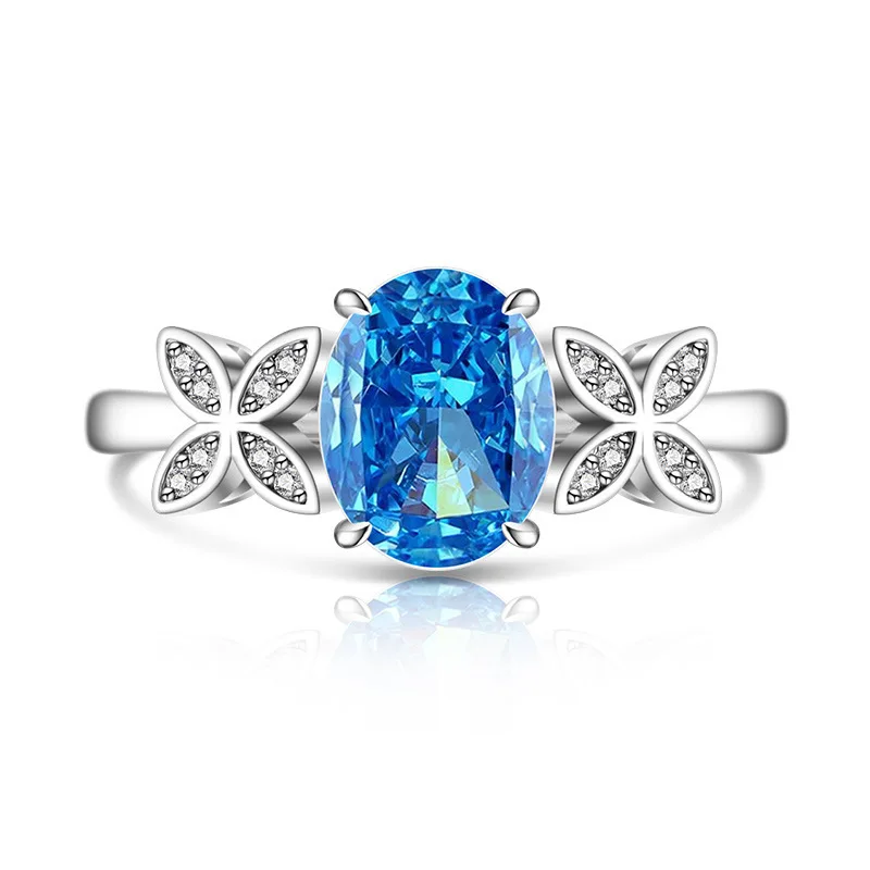 Hip-hop beautiful pigeon egg ring for ladies' butterfly finger ring. Fashionable and elegant engagement and wedding jewelry.