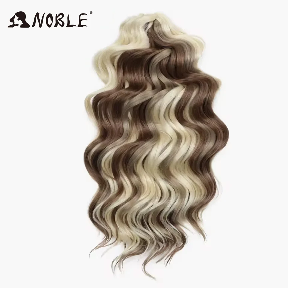 Noble Hair Twist Crochet Lockiges Haar 16“ Regenbogenfarben Tiefe Welle Flechthaar Ombre Blond Wasserwellen Flechthaarverlängerungen – Detail 21