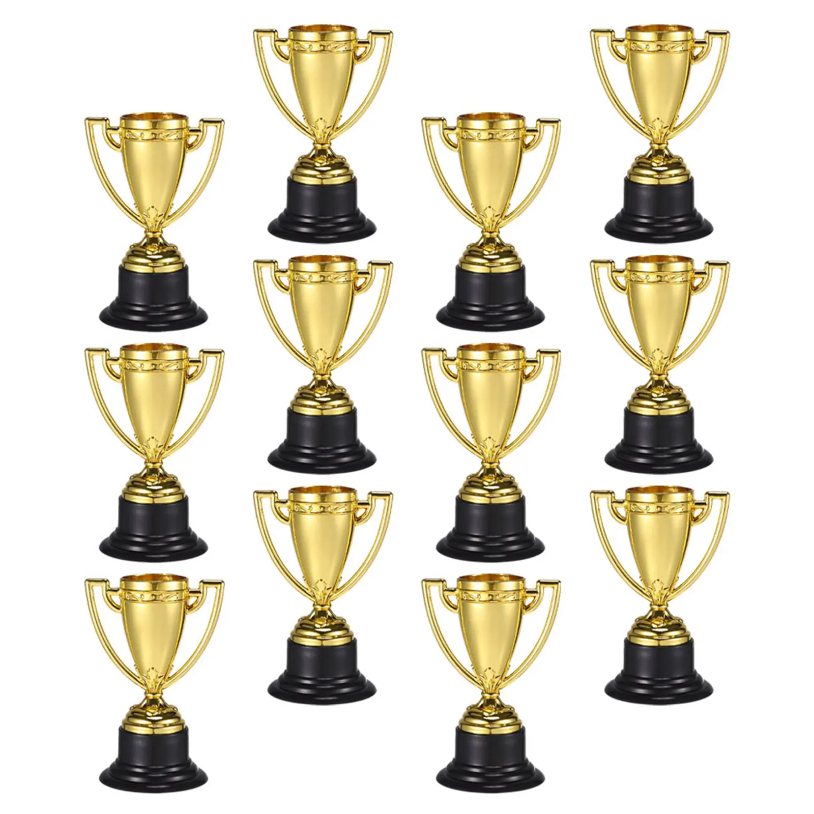 25Pcs Lightweight Gold Mini Trophies for Children Classroom Achievements Kindergarten Sports Rewards Participation Trophy Kids