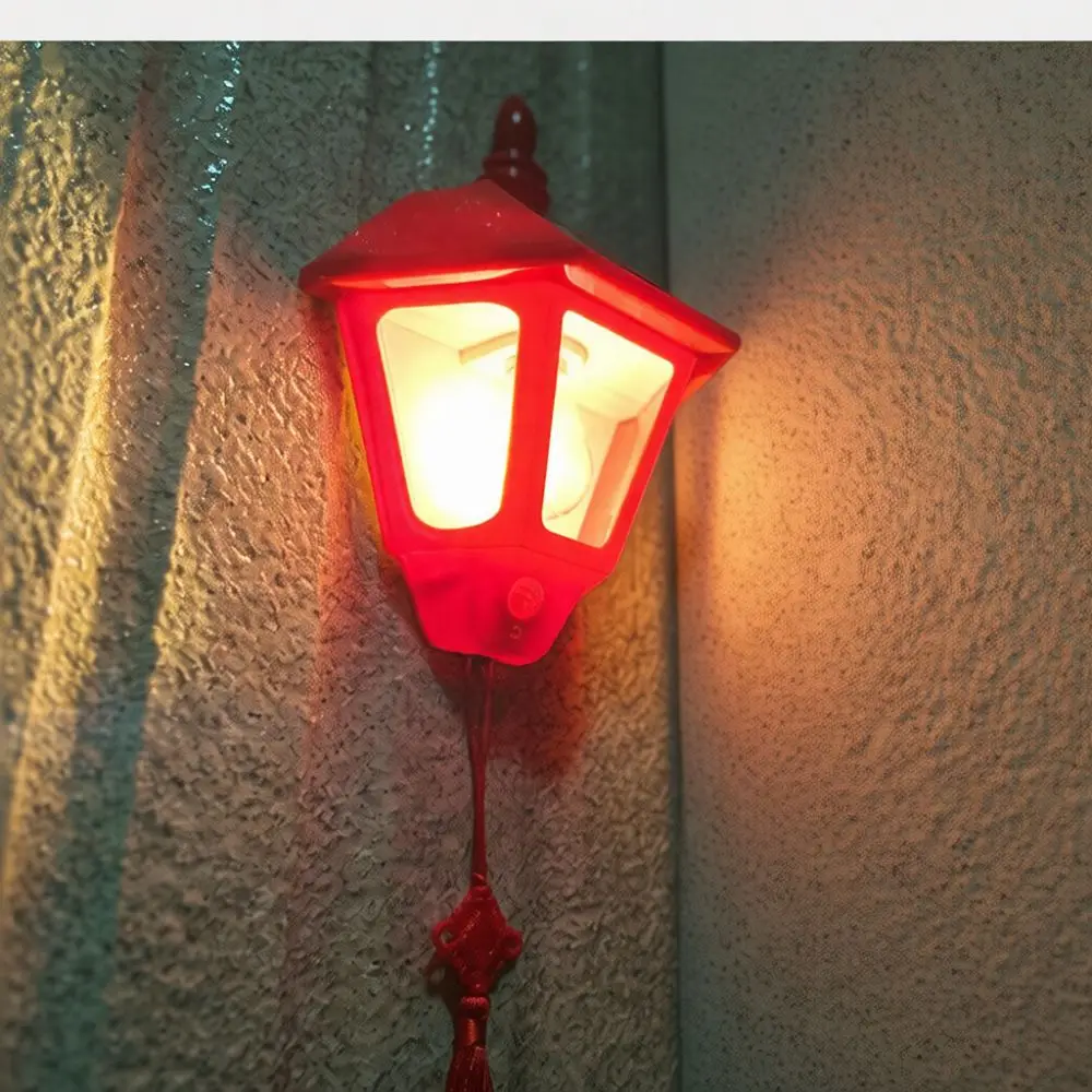 Chinese Style Solar Wall Lamp Fu Character Waterproof Outdoor Lighting Motion Sensor Warm Tungsten Garden Light