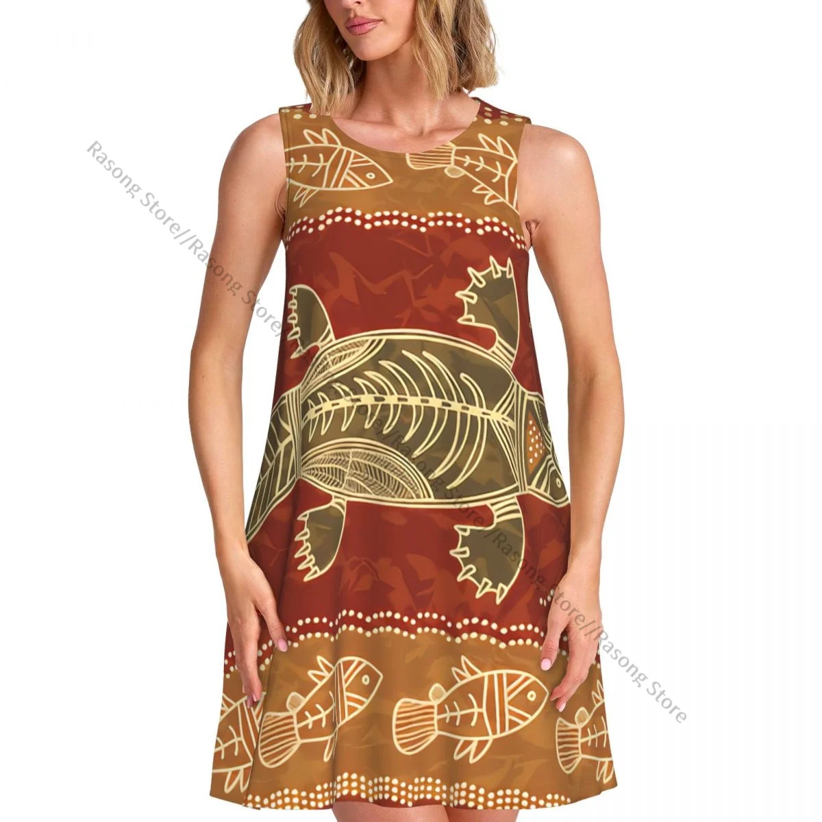 فستان نسائي صيفي كاجوال تي شيرت فساتين شاطئ تغطي خلد الماء وفستان خزان الأسماك