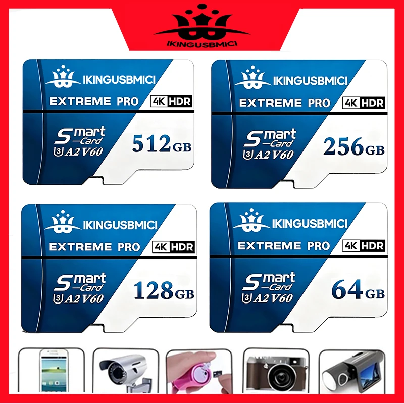 Stable TF Cards Micro TF SD Card Memory Card SD Cards 128GB 32GB 512GB Ultra HD X-Ray Proof V30 Shockproof for Camera GoPro