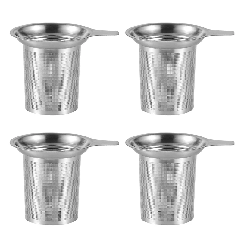 

4Pcs Mesh Tea Infuser Stainless Steel Tea Strainer Large Teapot Filter Loose Leaf Tea Sieve Infusor for Cup Mug Tea Accessories