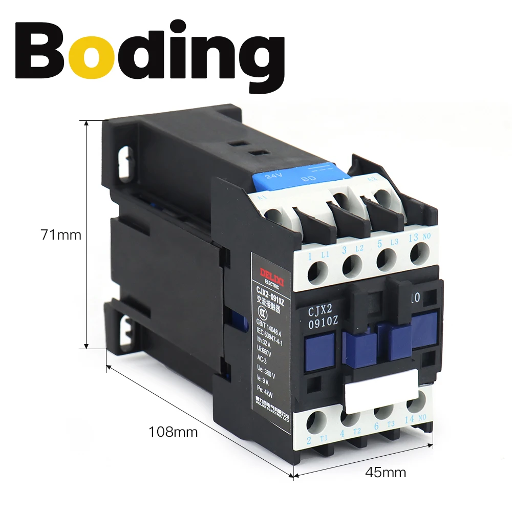 BODING DELIXI 24VDC 9A AC Contactor for  Laser Machine CNC Vibrating Knife