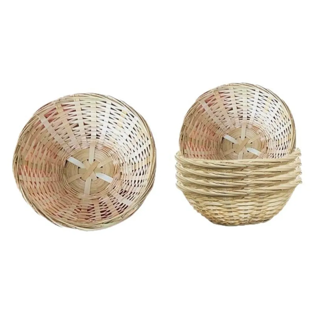 Vegetable Food Storage Basket Desktop Decoration Bread Fruit Kitchen Storage Tray Supplies Round Dustpan Decorative Woven Basket