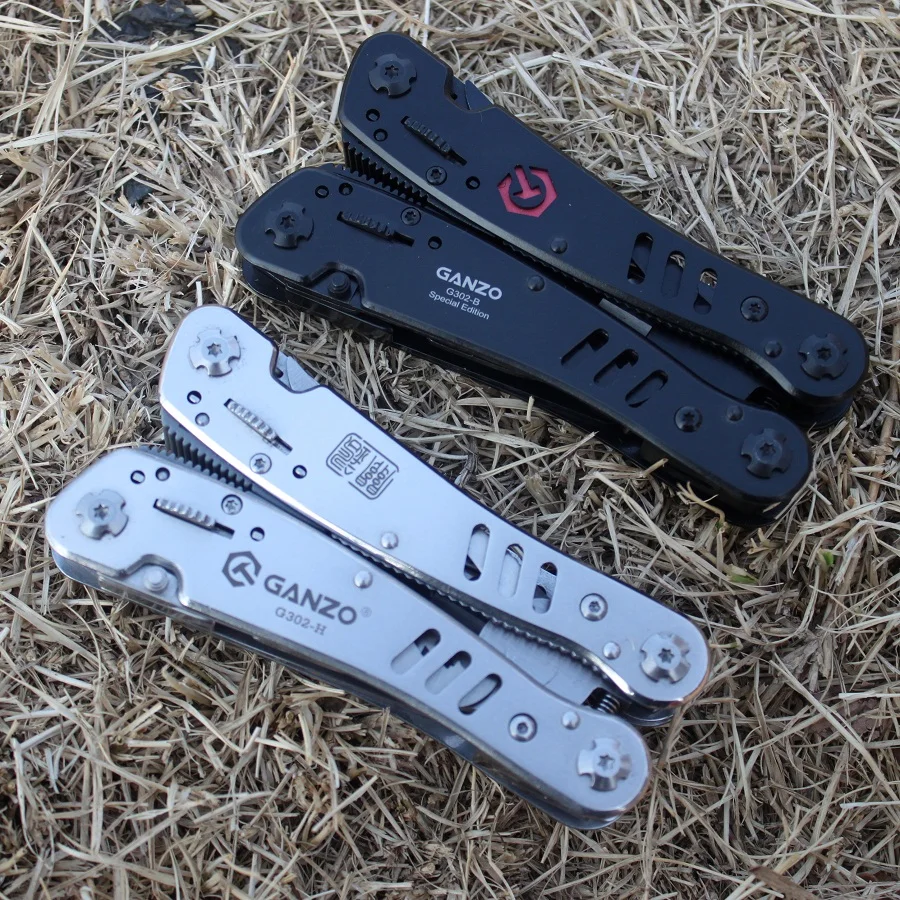 Imagem -02 - Ganzo-multifuncional Camping Outdoor Multitool Alicate Dobrável com Bits Multi Knife Ferramentas Edc Ferramentas de Bolso Portáteis G302h