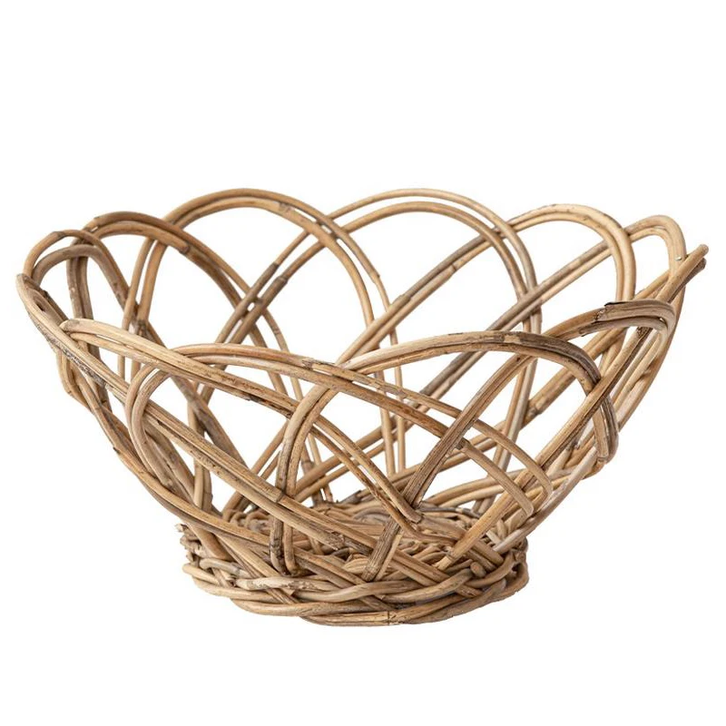 

Kitchen Counter Natural Rattan Fruit Basket Serving Bowl for Fruits,Veggies,Bread,Snack