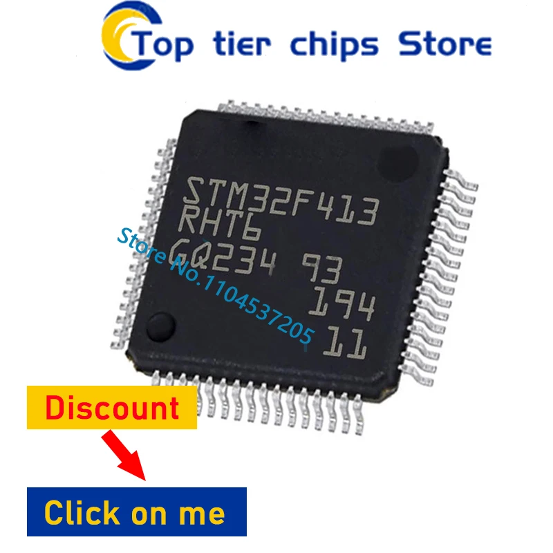 

LQFP100STM32F413RHT6 QFP64 STM32F413 STM32STM32F 1 шт.