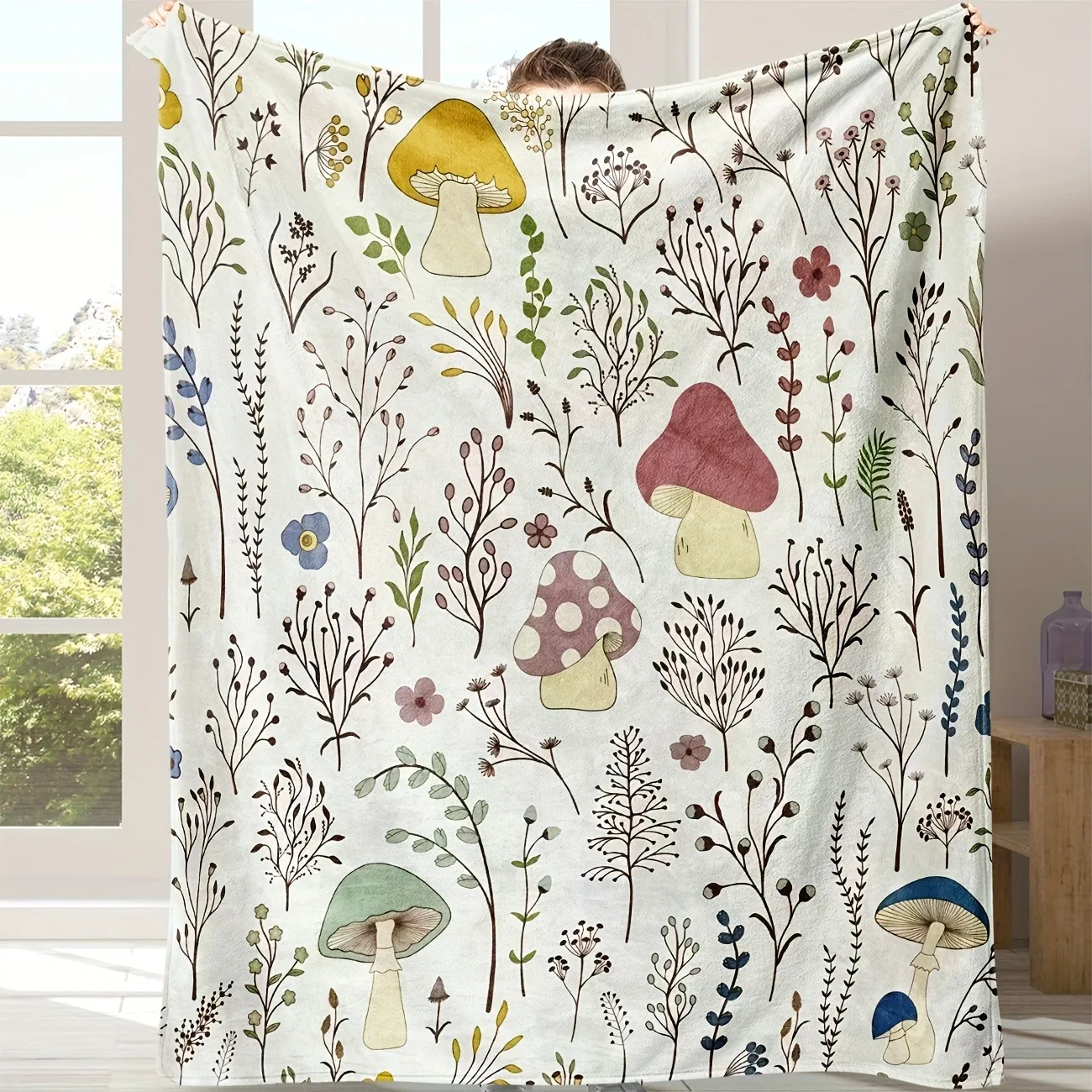 

Фланелевое одеяло с принтом грибной лозы — это мягкое и теплое декоративное одеяло для путешествий, приятное для кожи, изготовление идеального подарка