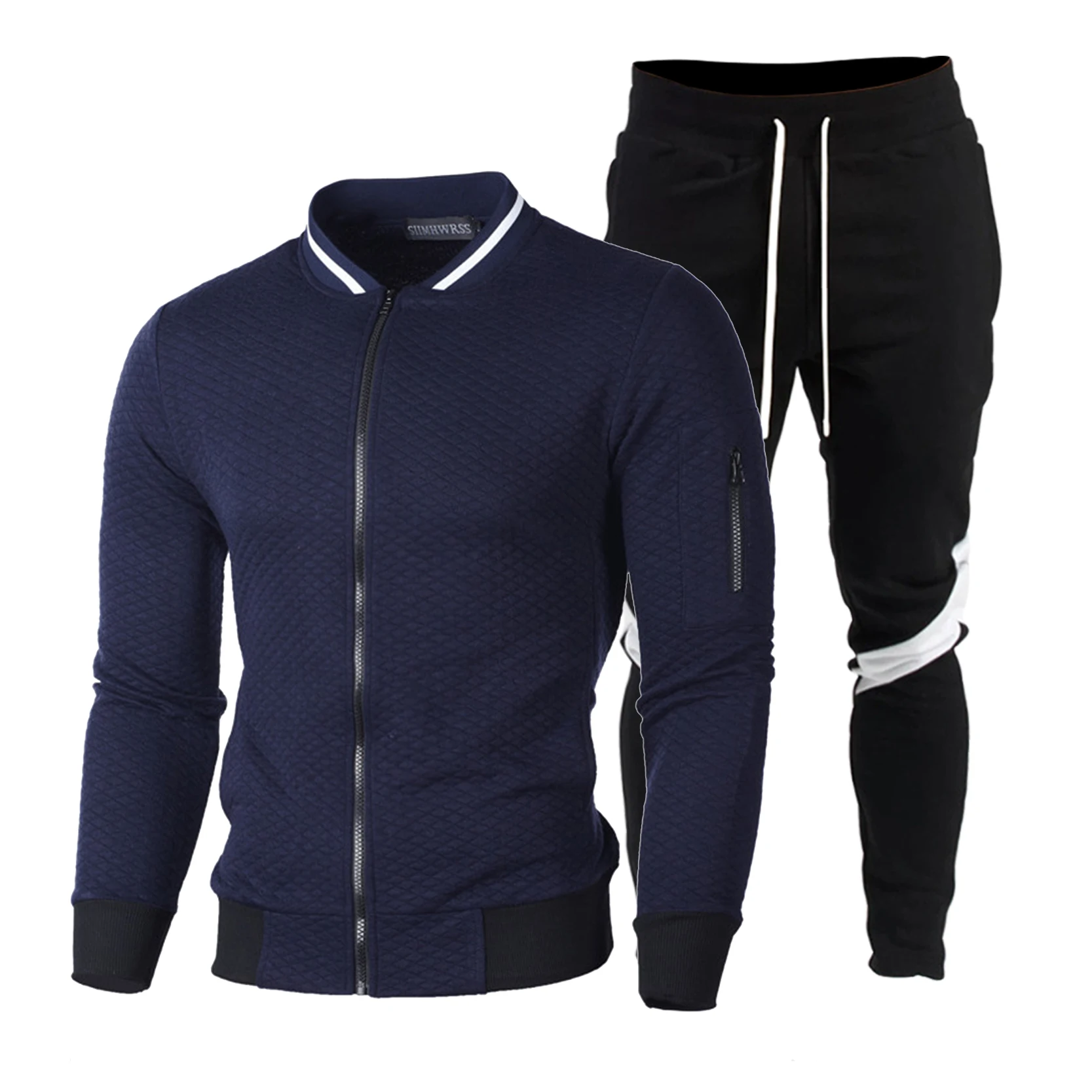 Conjunto de sudadera con cremallera para hombre, chaqueta deportiva de ocio, ropa de jogging, marca al por mayor, descuento de cantidad