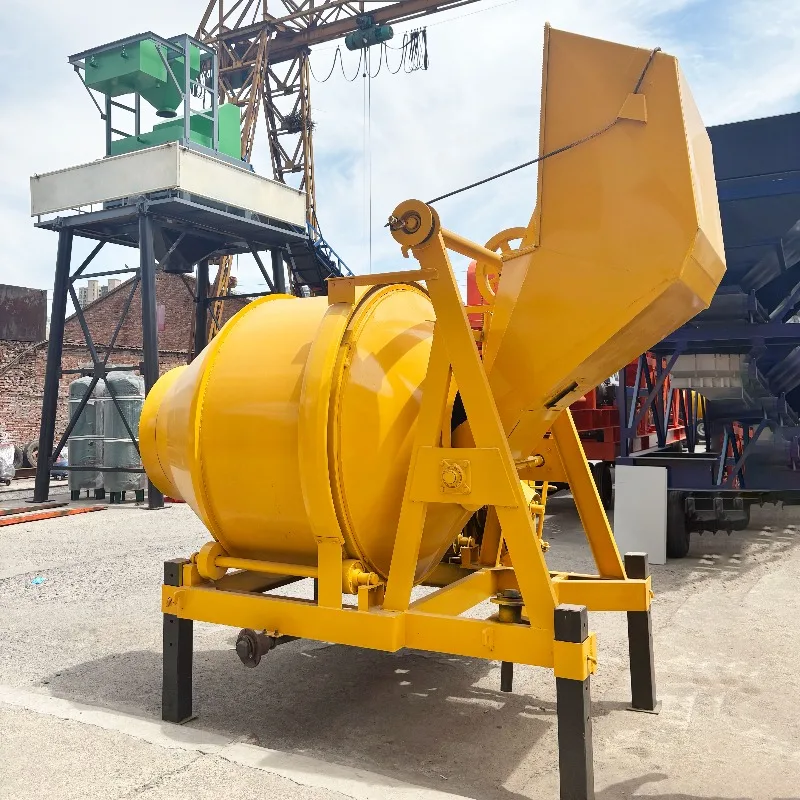 Mezcladora de Concreto Diésel JZC350 con Elevador Hidráulico 350L, Máquina Mezcladora de Cemento Móvil para Proyectos en México, Perú y Colombia