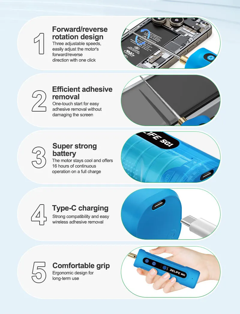 RELIFE SG1 OCA Glue Remover Intelligent Degumming Machine Glue Remover Screen Remover For Mobile Phone Repair