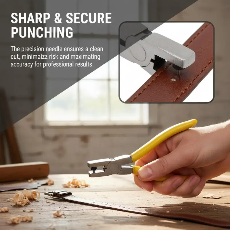 Versatile Leather Punching Tool Universal for Watch Band Hand Strap Belt Antiques Adjustable Hole Maker for DIY and Repair Work