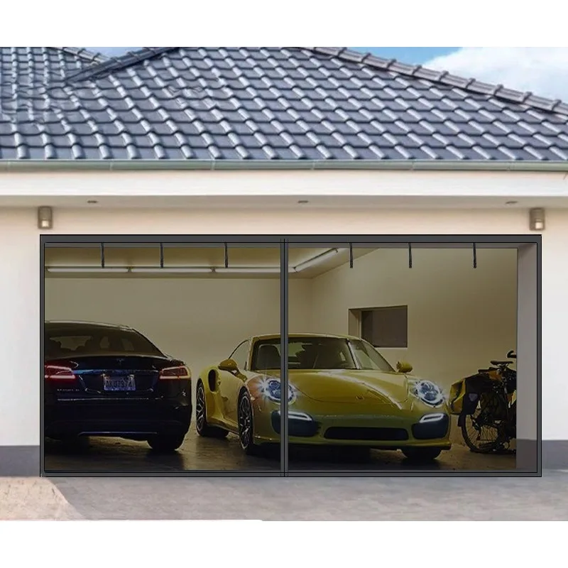 

Garage Mosquito Proof Door Curtain Glass Fiber Magnetic Self-priming No Punching Velcro
