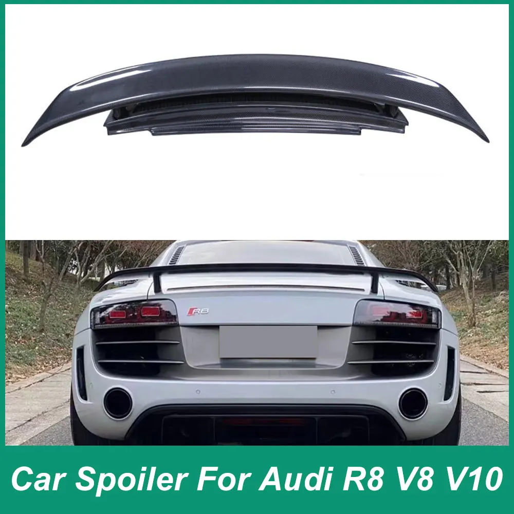 For Audi R8 2007-2016 V10 GT Style Rear Luggage Lid Tailbox Spoiler Fender Car Adjustment Accessories True Carbon Fiber Material