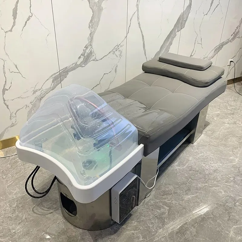 

Professional Modern Beauty Saloon Washing Chair Beautiful Multifunctional Thai Shampoo Bed With Water Circulation