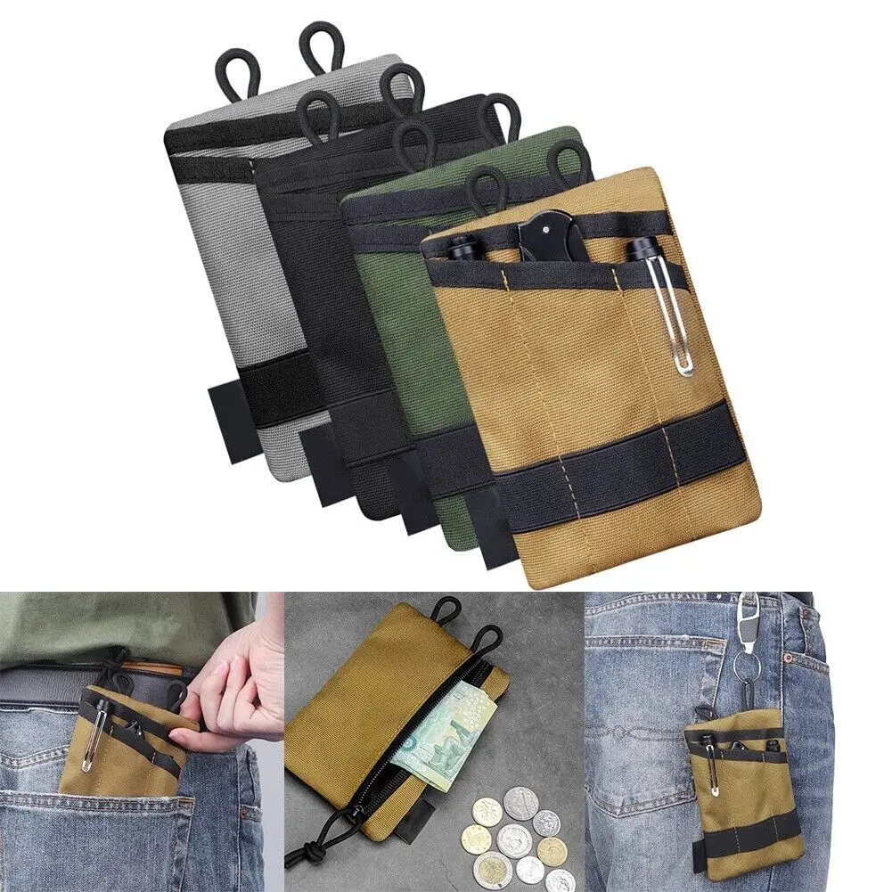 

Multifunctional EDC Storage Bag Outdoor Portable Tool Bag Tactical Knife Pen Foldable Credit Card Clip Wallet Hanging Waist Bag