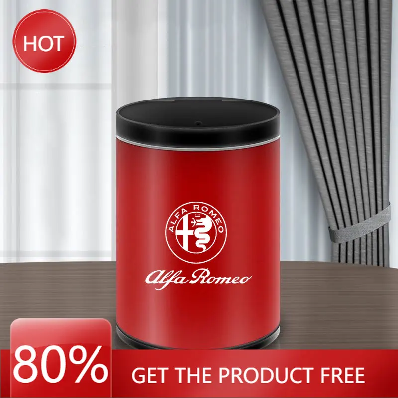 Hub Caps Car Cigarette Ashtray With Lid Portable Vehicle Ashtray Holder For Alfa Romeo Giulia Stelvio Giulietta 159 147 156 Acce