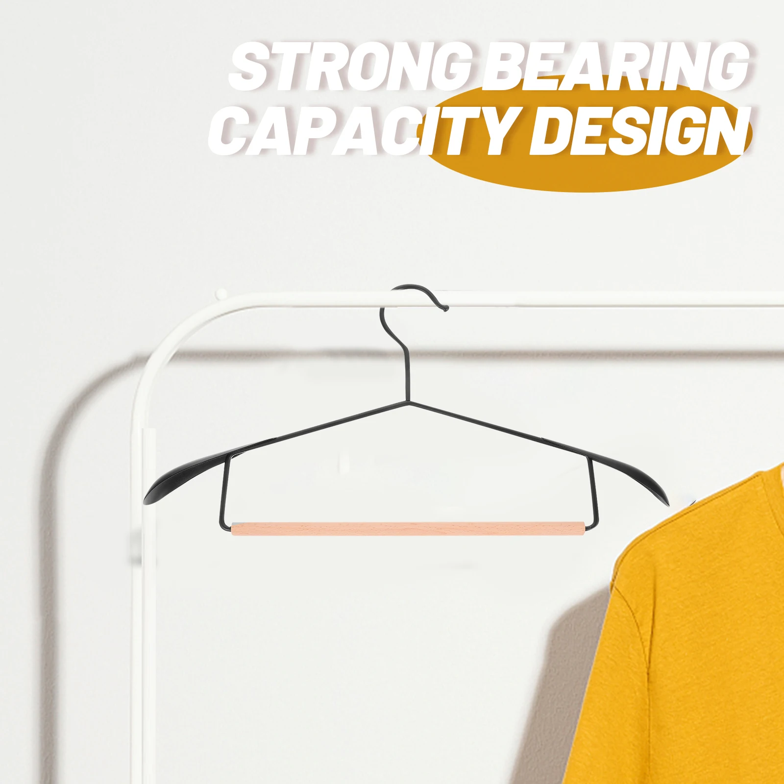 

5 Pcs Beech Wide Shoulder Rack Household Coat Hangers Trouser Clothes for Pants