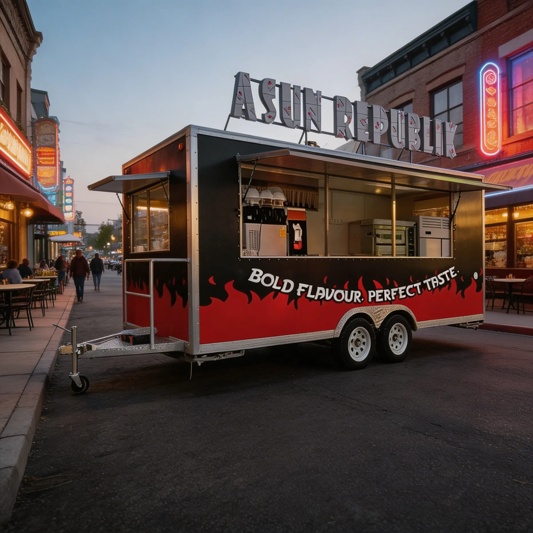 

Mobile Outdoor Pizza Oven Trailer Customized Travel Concession Stand Food Cart Container Restaurant for Sale