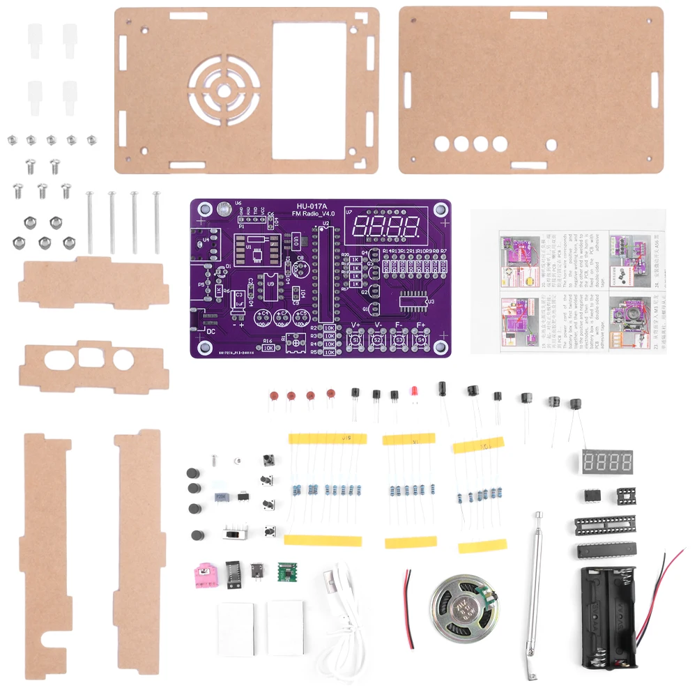 HU-017A RDA5807S Radio Kit FM Electronic DIY Parts 87-108MHz STC15W Radio Module TDA2822 Amplifier DIY Electronic Kit