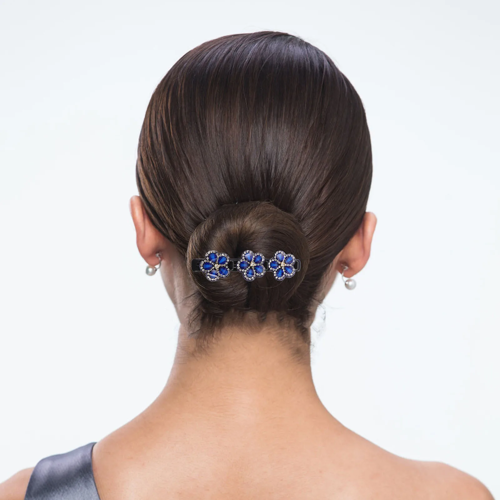 

2pcs Flower Hair Clips For Women Five-Petal Design Double Layer Braid Hairpins Styling Side Clip Barrette Bun Claw Hair