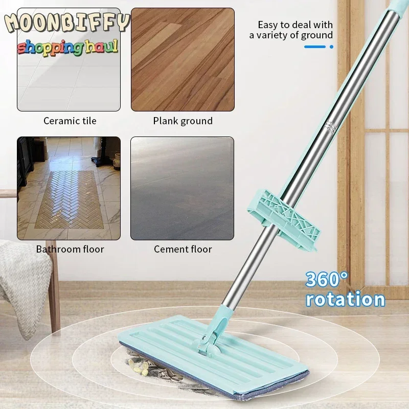 Flat Mops Free Hand Washing Magic Cleaner Self-wring Mop Squeeze Household Automatic Dehydration Telescopic Tools for Home