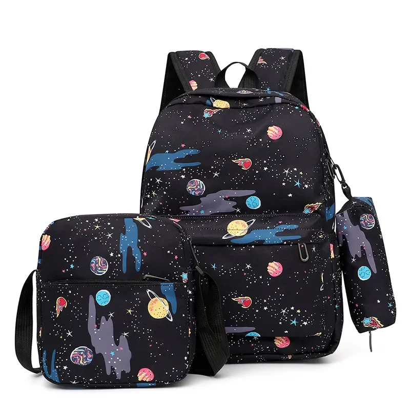 Sacs d'école de style collège pour enfants, sacs à dos d'impression de mode, sac à dos pour enfants, sac de livre pour filles, notifications Mochila, ensemble de 3 pièces