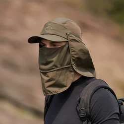 Summer Protective Baseball Hat Men Removable Hat Protect Face Neck Cover Ear Flap Quick Drying UV Protection Hat Undefine Nasi