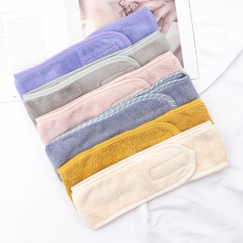 Frauen Einstellbare SPA Gesichts Stirnband Bad Make-Up Haarband Stirnbänder für Gesicht Waschen Weiche Frottee Haar Zubehör Dusche Kappe – Detail 2