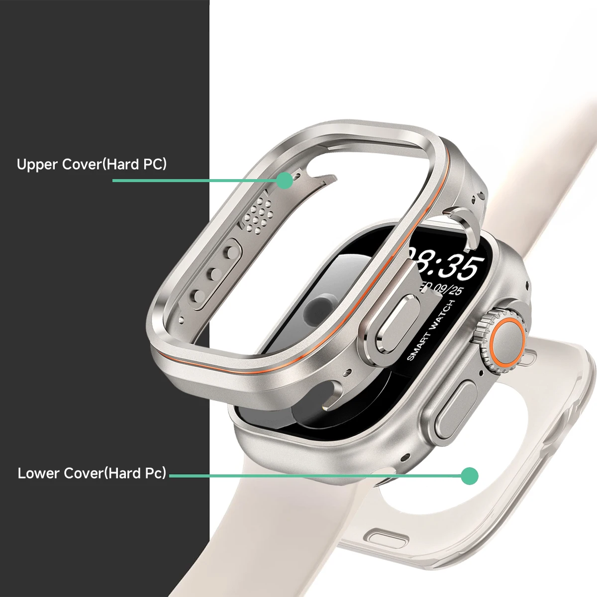 Case for Apple Watch Ultra 49mm Luxury Metal Bumper Protector Frame for iwatch Ultra 3 2 1 49mm Accessories Protective Cover