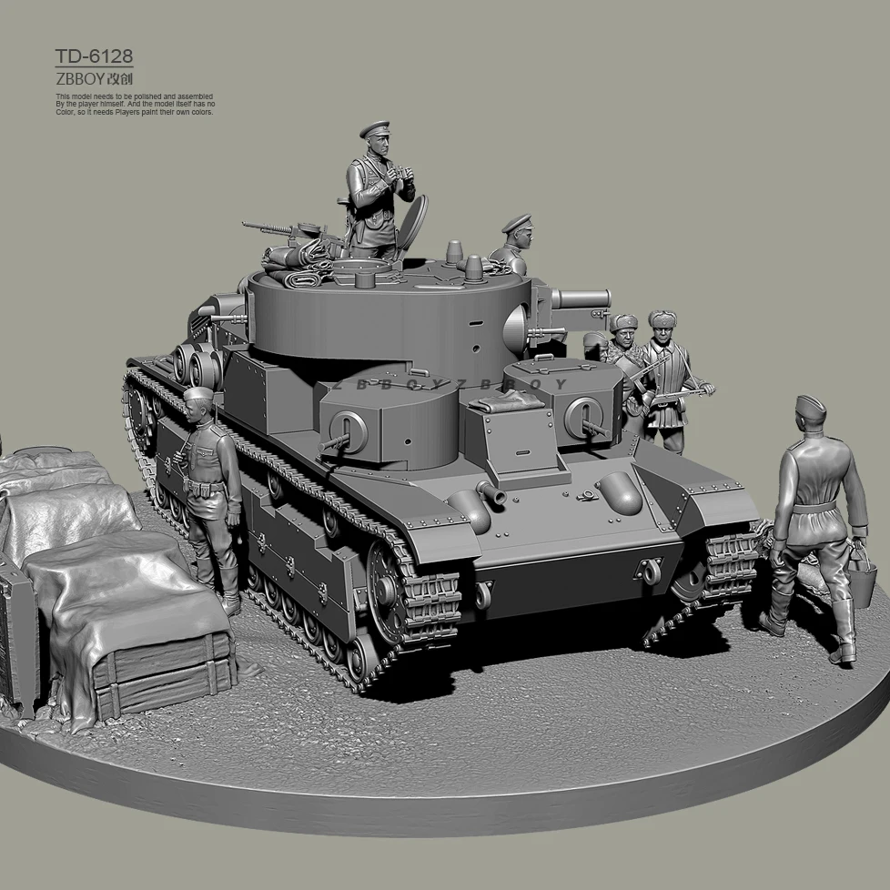 1/72 1/48 1/35 Resin Soldier model kits figure colorless and self-assembled （3D Printing ） TD-6128/3D (full set)