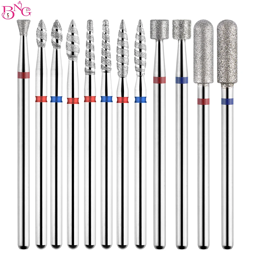 2 teile/los Nagel Bohrer Bits Flamme Diamant Bit für Nagel Bohrer 3/32'' Maniküre Fräser Häutchen Rotary Grat Bohrer zubehör – Detail 1
