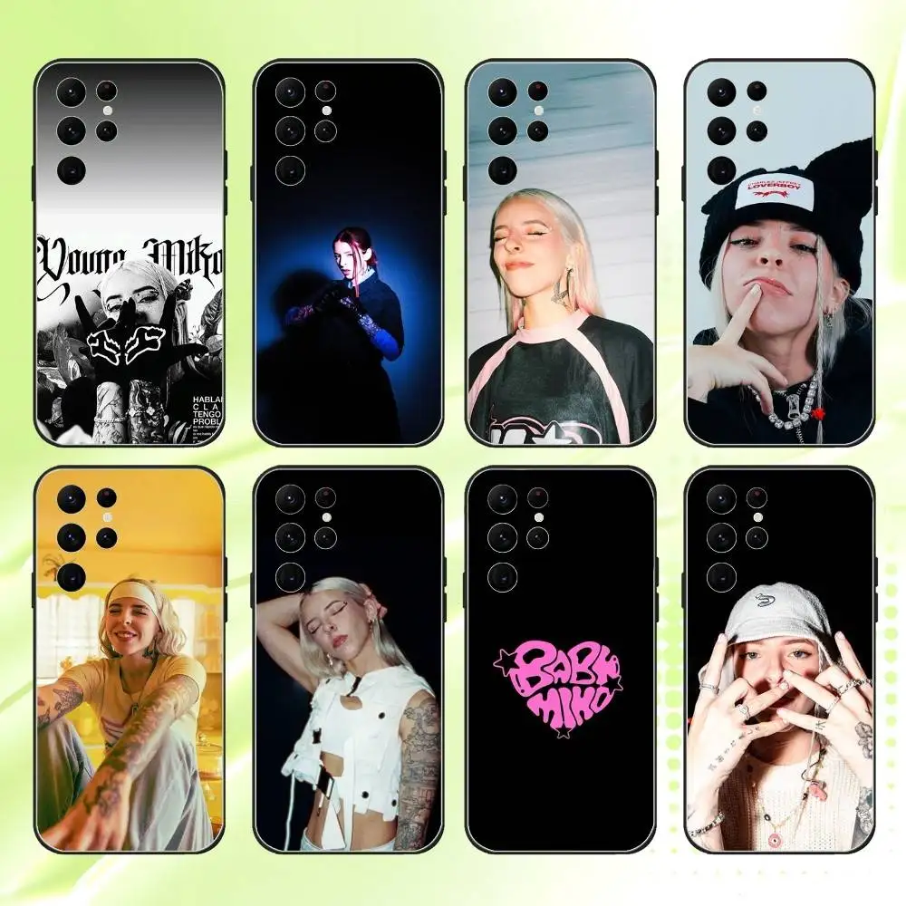 

Young Miko WASSUO Phone Case For Samsung S 25,24,23,22,30,21,10,9,Ultra,Plus,Lite,FE,4,5G Black Soft Case