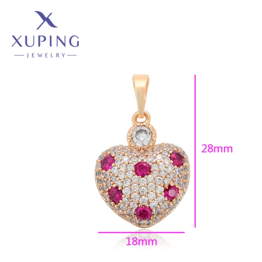 Xuping Jewelry New Fashion Exquisite Heart Shape Gold Color Pendant Necklace for Women Christmas Popular Party Gifts X000835743