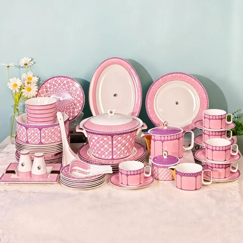 Tableware 58 Pieces 43 Pieces Set Rice Bowl Western Food Plate Coffee Set Household Housewarming Gift