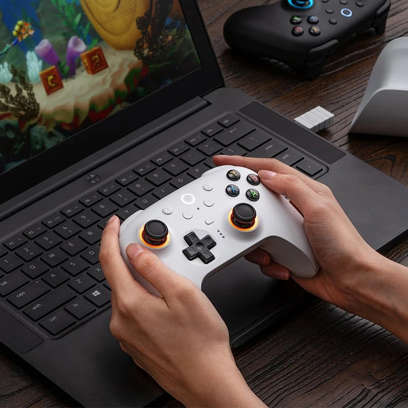 8BitDo Ultimate 2 무선 컨트롤러 USB/2.4G 게임패드(TMR 조이스틱 충전 도크 포함) Windows PC, Apple, Steam용