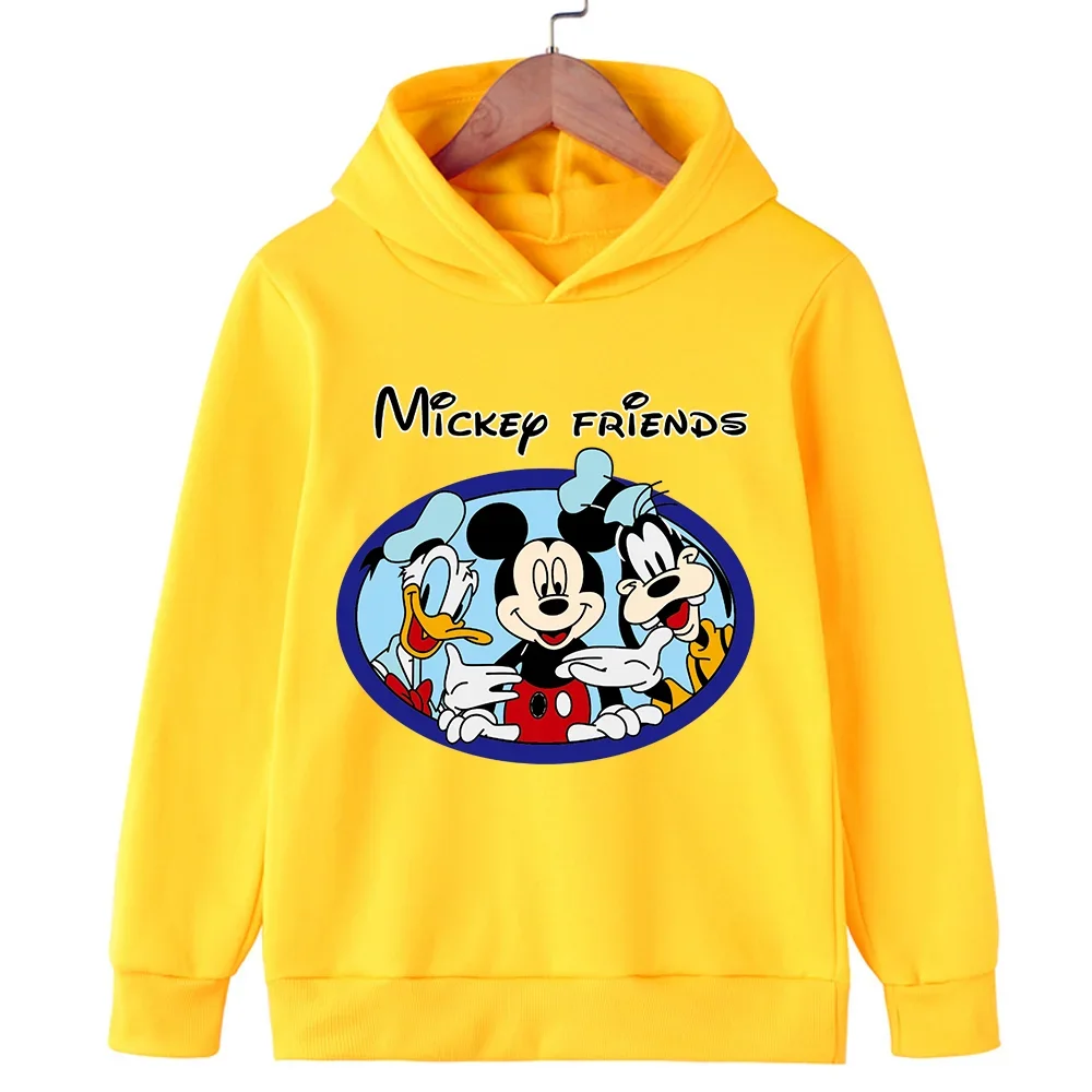 Fashion and casual Disney Mickey Mouse Cartoon Anime Printing Men's and women's hoodies Autumn and Winter Couple Clothes Hoodies