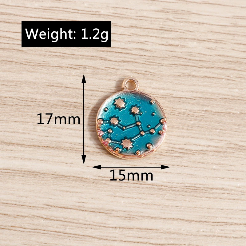 Tusember 10 Stück Emaille Galaxy Planet Mond Stern Charms Anhänger für Halsketten Ohrringe Armbänder DIY Schlüsselanhänger Schmuckzubehör – Detail 20