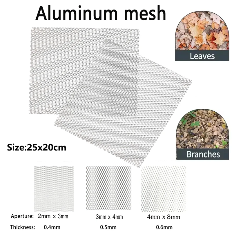 1–5 Stück 25 x 20 cm große Aluminium-Modelliergefäße, feines, mittelgroßes und grobes Appox-Autogrillgeflecht, robustes Metallgeflecht