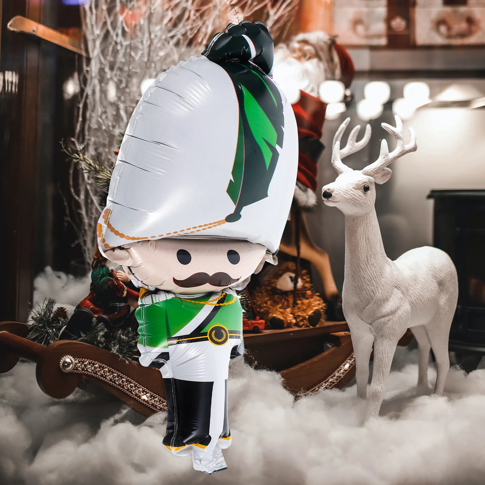 

5Pcs Aluminum Foil Nutcracker Balloons Christmas Inflatable Decorative Balloon for Xmas Party Home Window Ceiling Decor