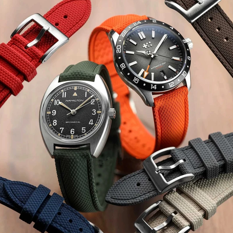 FKM Fluorkautschuk-Armband für Blancpain für Omega MoonSwatch Schnellverschluss Taucher-Sportuhr Armband 18/19/20/21/22/23/24mm
