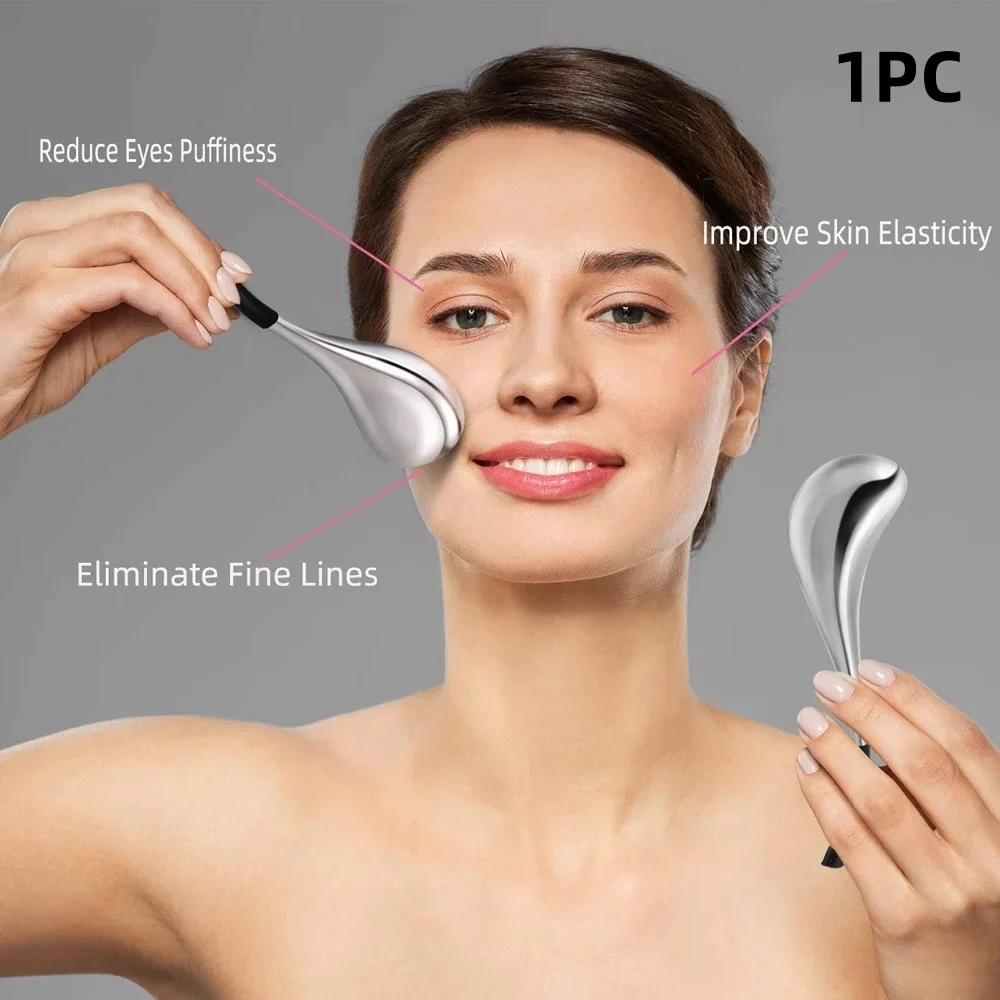 

1PC Ice Globes Facial Massage Spoon Stainless Steel Ice Wave Massage Ball Face Beauty Cryo Sticks Cooling SPA Skin Massage Ball