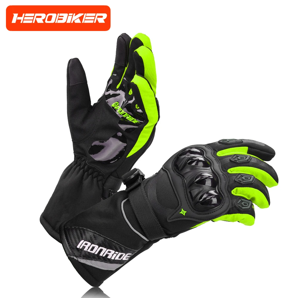 Motorradhandschuhe Touchscreen Vollfinger-Schutzhandschuhe Warm Winddicht Motocross-Fahrhandschuhe Rutschfest
