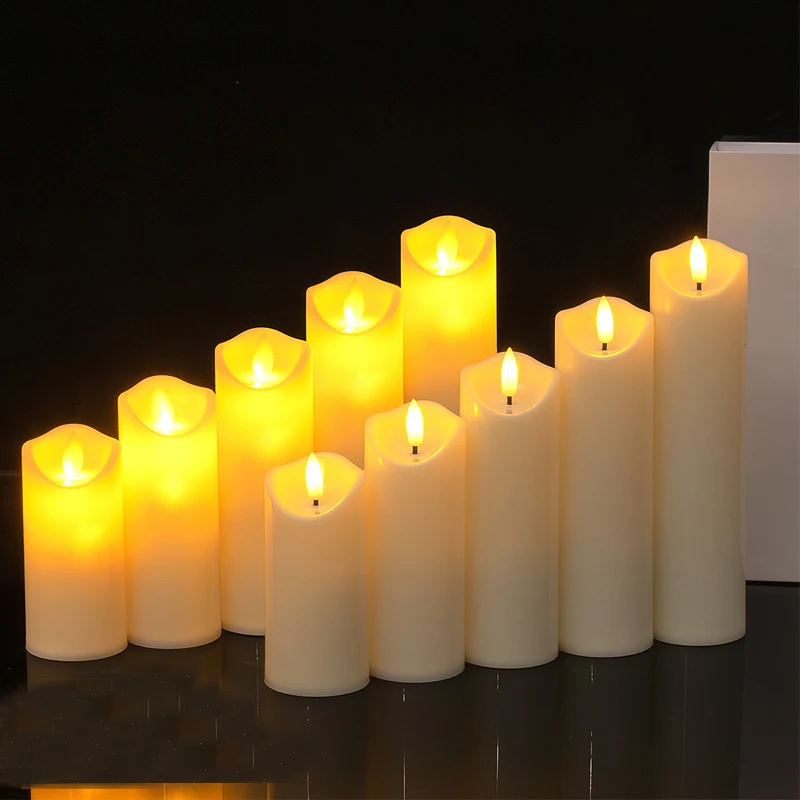 

12x Portable Flameless Pillar Candles Battery Operated Window Lamp fireplace light DIY atmosphere lighting decors for Xmas Party
