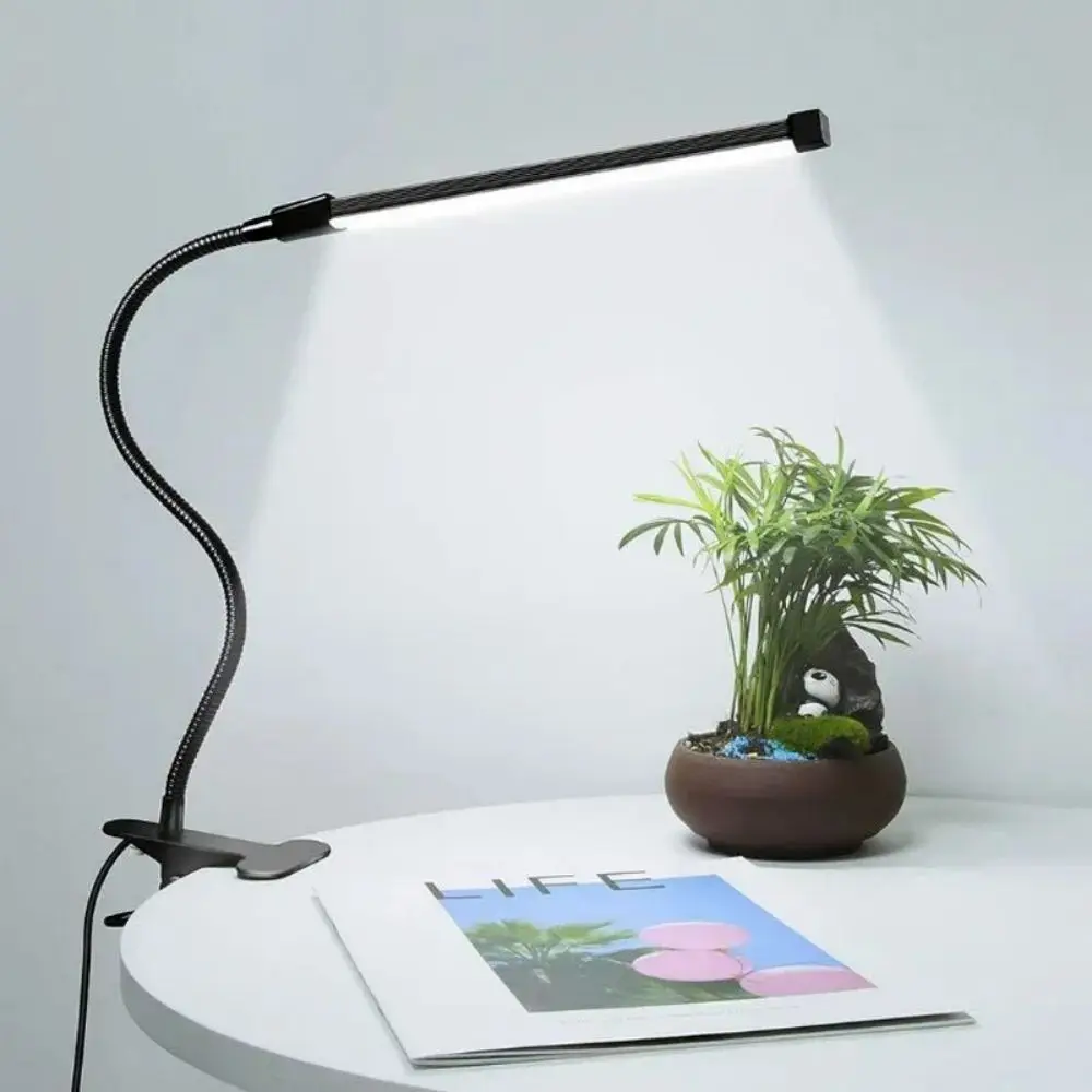 LED Desk Lamp Double/Single Head Reading Table Lamp With Clip Dimmable Brightness For Home Study Office Lighting PC Eye Protect
