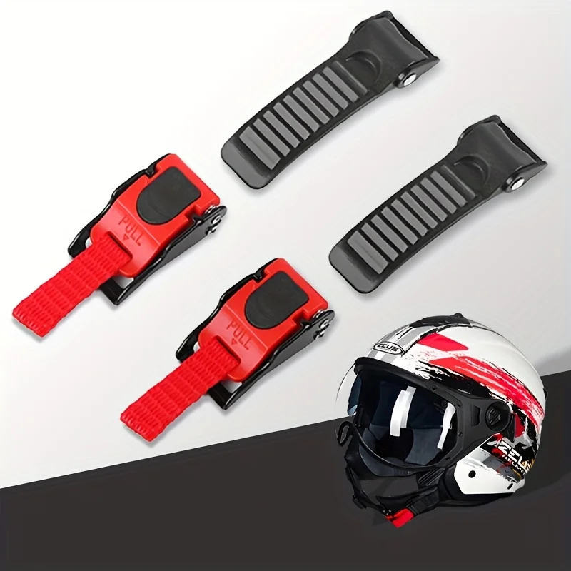 Helmet Quick Release Buckle Replacement Kit, Universal Adjustable Helmet Strap Clip Accessory for Motorcycle Cycling Ski Helmets