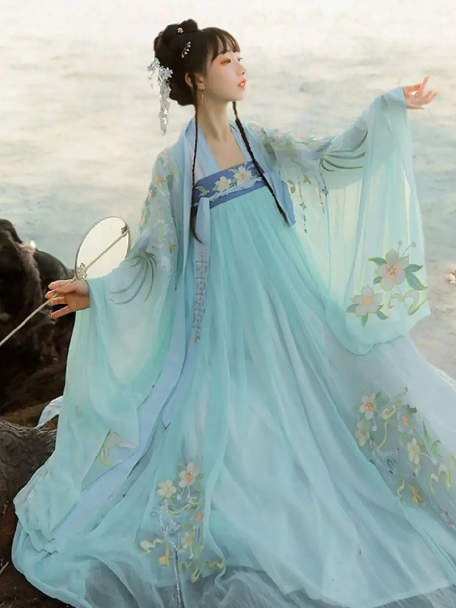 Hanfu Dress Women Ancient Chinese Traditional Embroidery Hanfu Female Fairy Cosplay Costume Outfit Summer Hanfu Dress Women